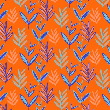 Vektör desenli çiçek izi. Parlak renk düzeni. Kumaş ve kağıda baskı yapmak için.