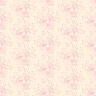 Çiçekli kusursuz desen, vektör illüstrasyonu