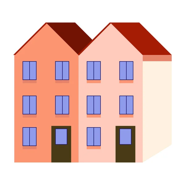 Woningbouw Eenvoudige Illustratie — Stockvector