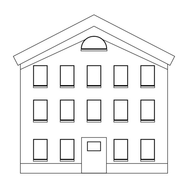 Building Facade Icon Outline Illustration House Vector Icons Web — 스톡 벡터