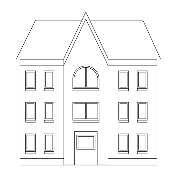 Icono Del Edificio Casa Esbozo Ilustración Iconos Vector Cabaña Para — Vector de stock