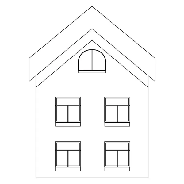 House Icon Outline Illustration Real Estate Vector Icons Web — Stockvektor