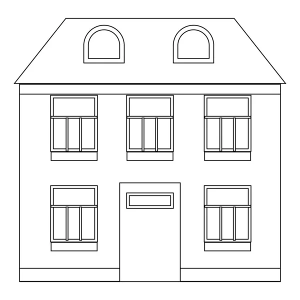 Vector Illustration Building Front Facade Set Architecture Exterior Symbol — Image vectorielle