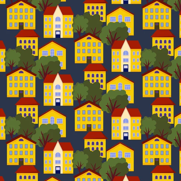 Vector Illustration Colorful Houses Background — Vector de stock