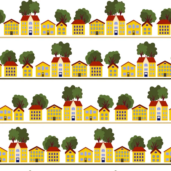 Vector Illustration Colorful Houses Different Icons — ストックベクタ