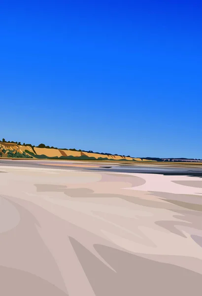Sea Coast Landscape Natural Seascape — Image vectorielle
