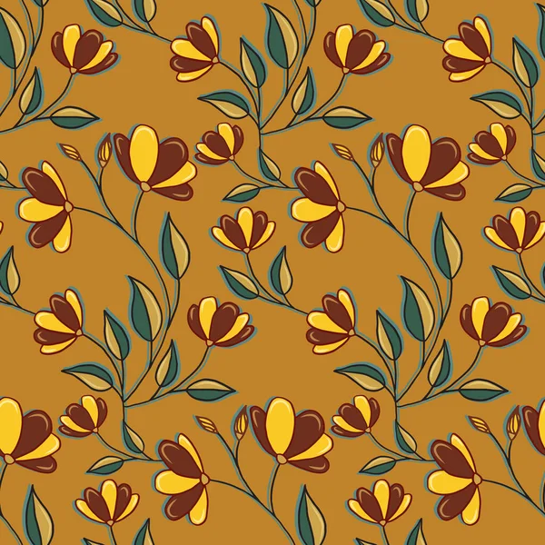 Vector Pattern Flowers Floral Pattern Printing Fabric — стоковый вектор