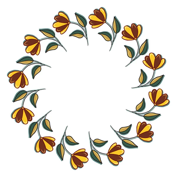 Vector Frame Made Flowers Print Web — стоковый вектор
