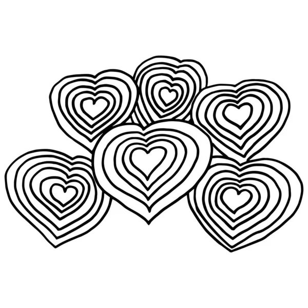 Corações Dia Dos Namorados Ilustração Vetorial —  Vetores de Stock