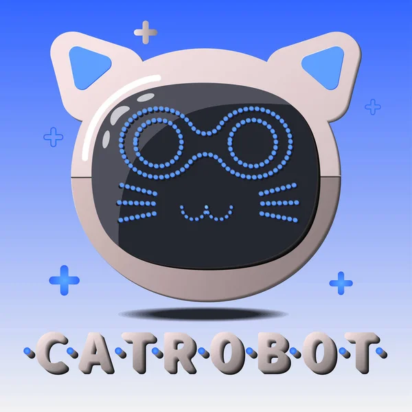 Robot Gato Vector Mascotas Gato Tecnológico Para Impresión Web — Vector de stock