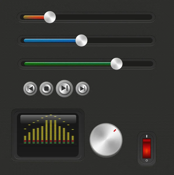 Botones, controles deslizantes — Vector de stock