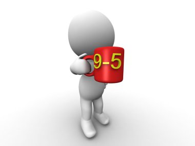9-5 fincan ile 3D adam