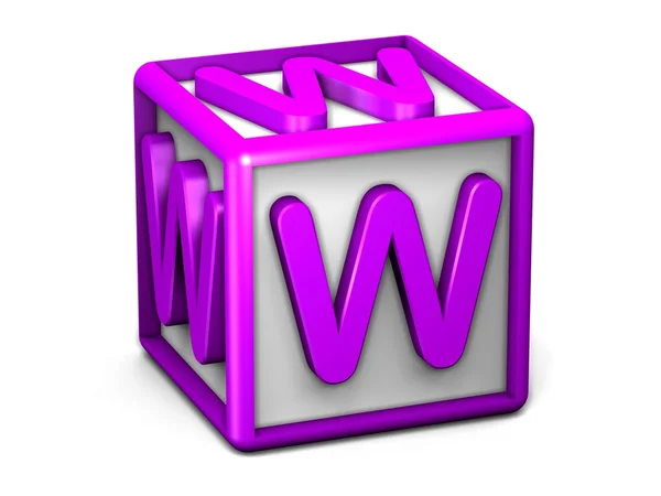 W Cubo de letra — Fotografia de Stock