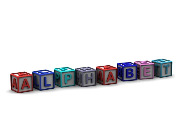 Buchstabenwürfel buchstabieren Alphabet — Stockfoto