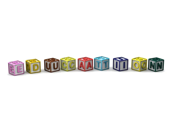 편지 큐브 맞춤법 교육 — 스톡 사진