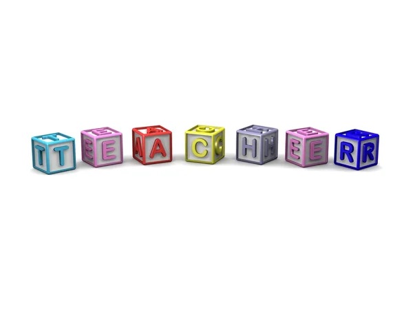 Lettres Cubes Enseignant d'orthographe — Photo