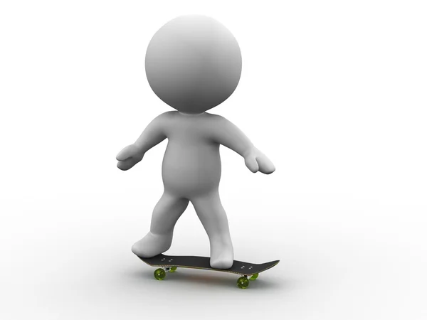 3D-man een skateboard rijden — Stockfoto