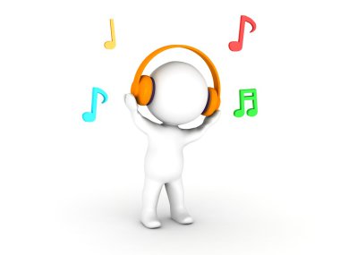 3D kulaklık için dinler ve kafa tilts