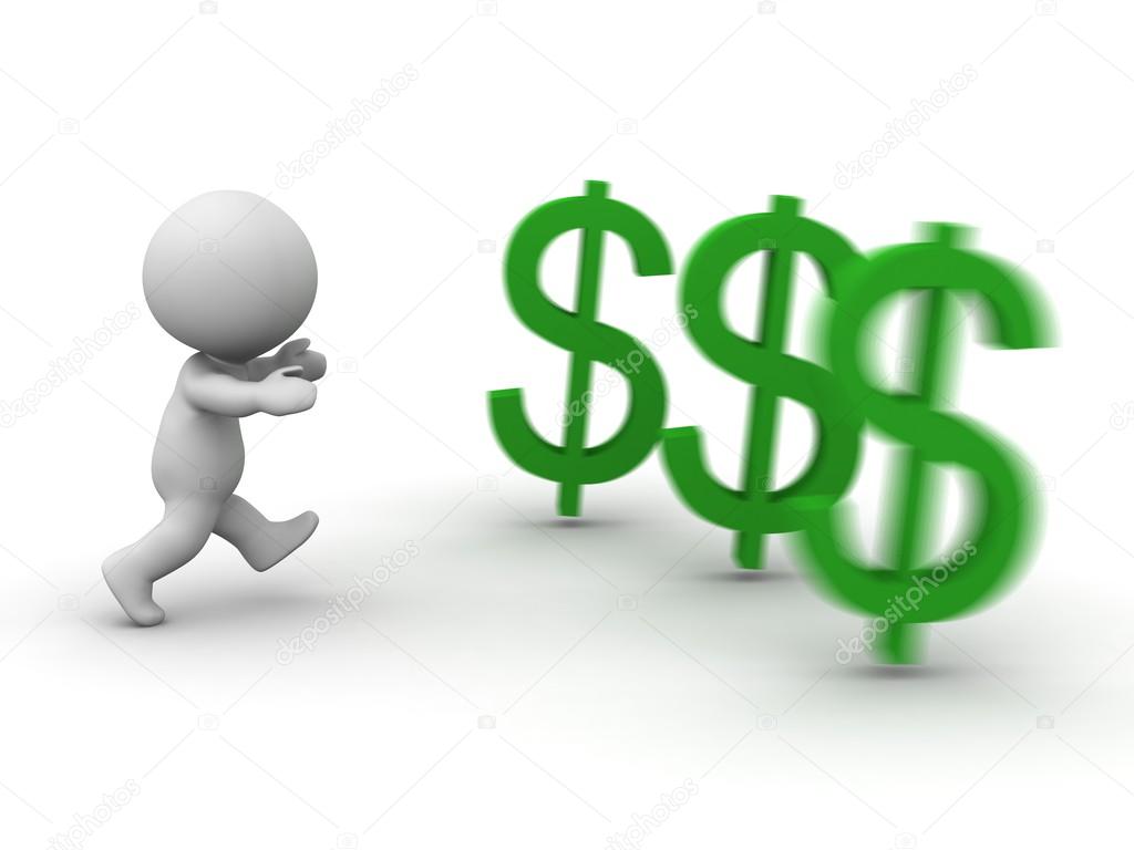 3d Man Running After Dollar Symbol Stock Photo By C Lucian3d 31972417