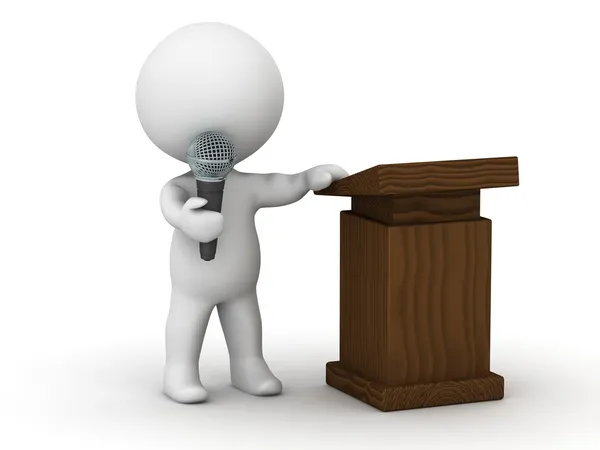 3D Character Public Speaker — Stock Photo, Image