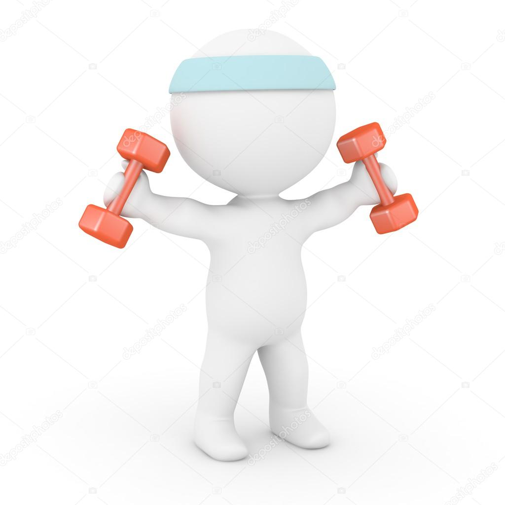 3D Character Working Out with Weights