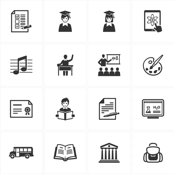 Iconos escolares y educativos-Set 2 — Vector de stock