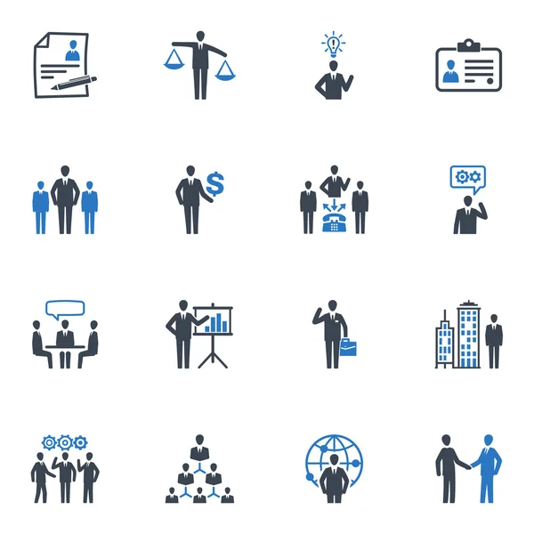 Zarządzania i zasobów ludzkich ikony - niebieski serii — Wektor stockowy