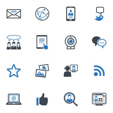 Sosyal Medya Icons set 1 - blue serisi