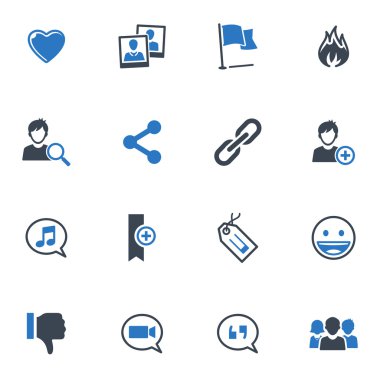 Social Media Icons Set 2 - Blue Series clipart
