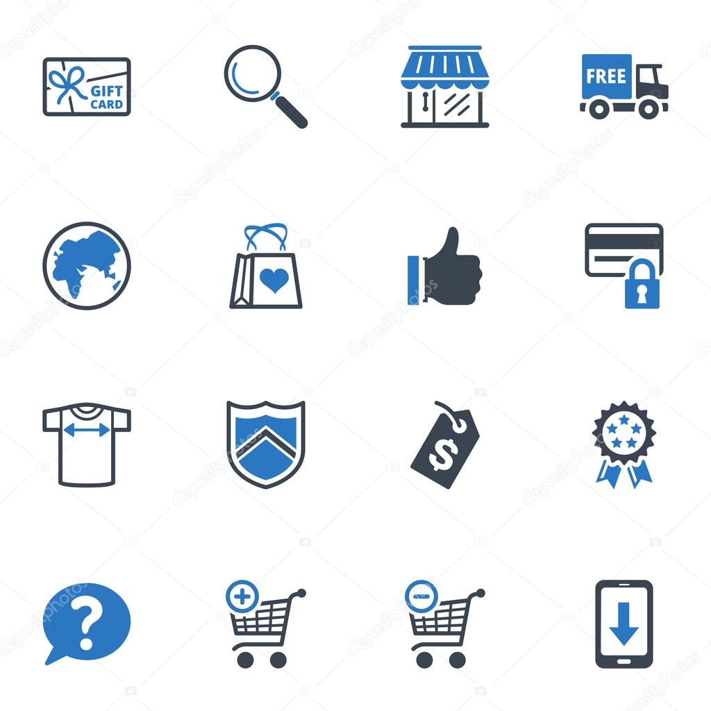 Shopping and E-commerce Icons Set 2 - Blue Series