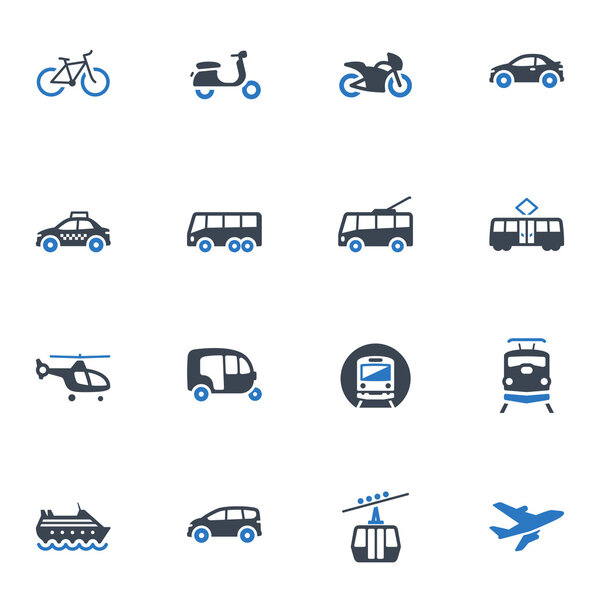 Transportation Icons - Blue Series