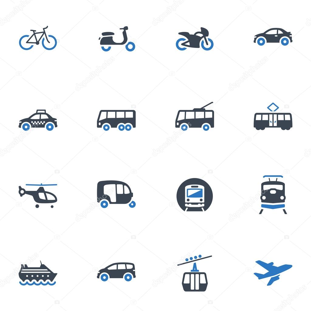 Transportation Icons - Blue Series