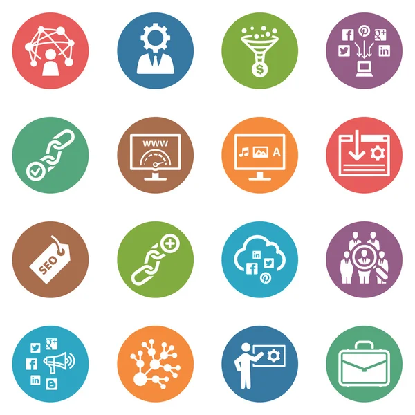 Conjunto de iconos SEO & Marketing en Internet 2 - Serie de puntos — Vector de stock