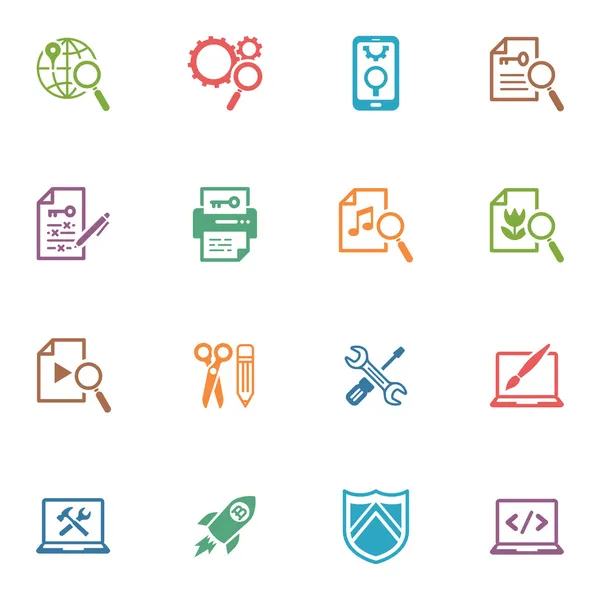SEO & Internet Marketing Icons Set 1 - Colored Series — Stock Vector