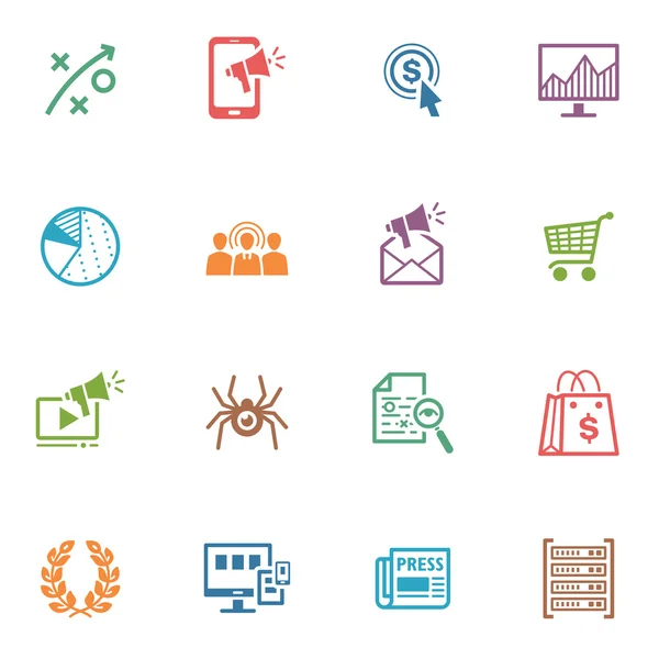 SEO & Internet Marketing Icons Set 3 - Colored Series Stock Vector