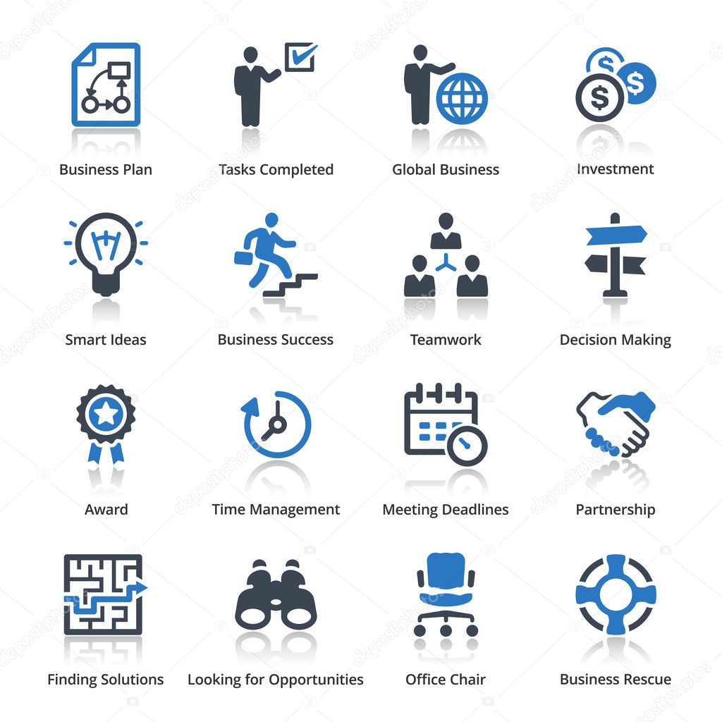 Business Icons Set 3 - Blue Series