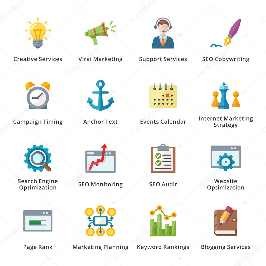SEO & Internet Marketing Flat Icons - Set 5