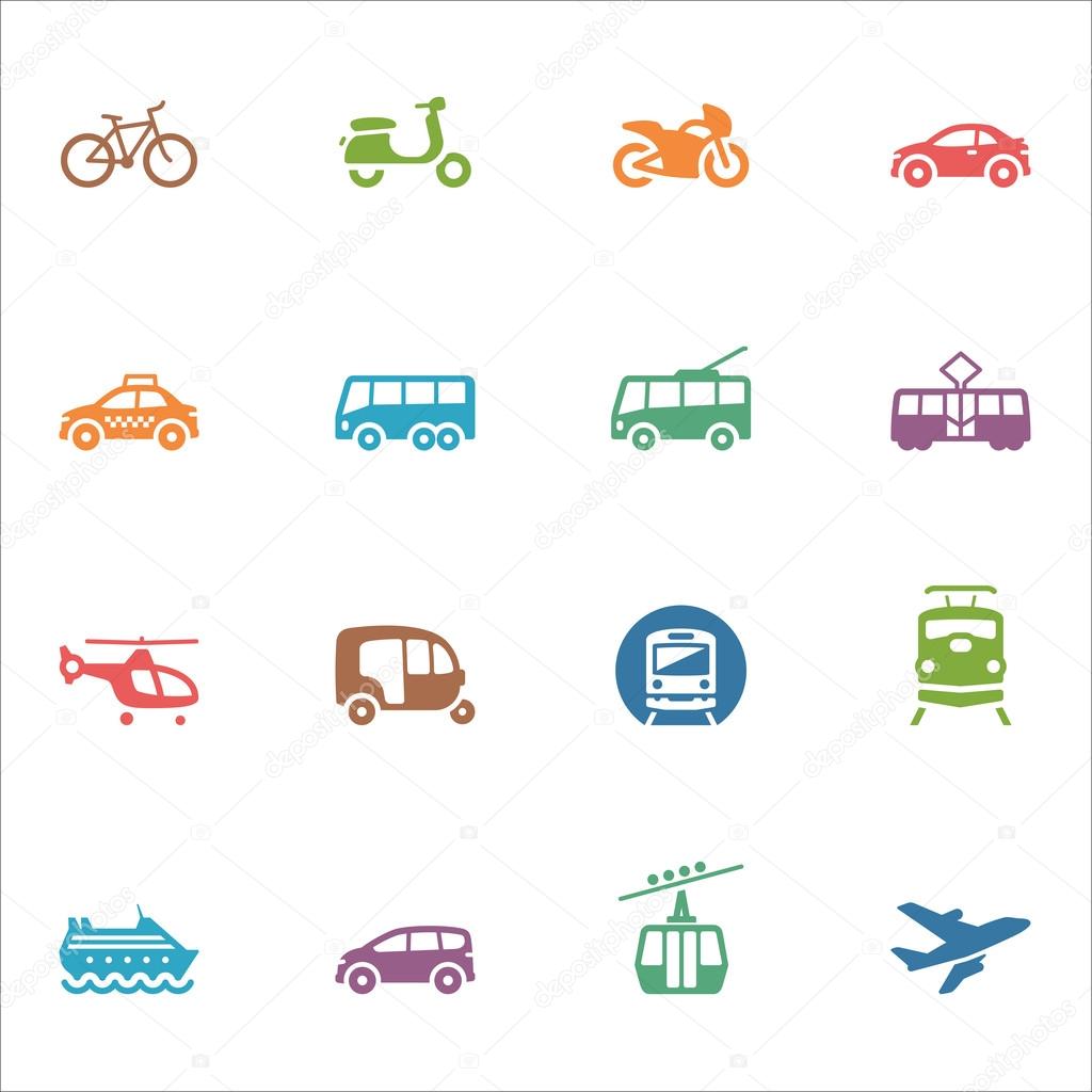 Transportation Icons - Colored Series