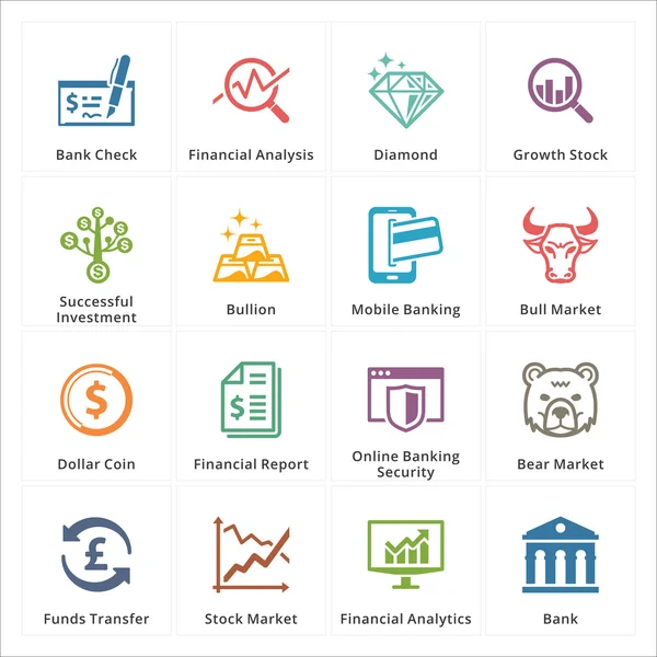 Icônes de finances personnelles et d'affaires - Set 1 — Image vectorielle