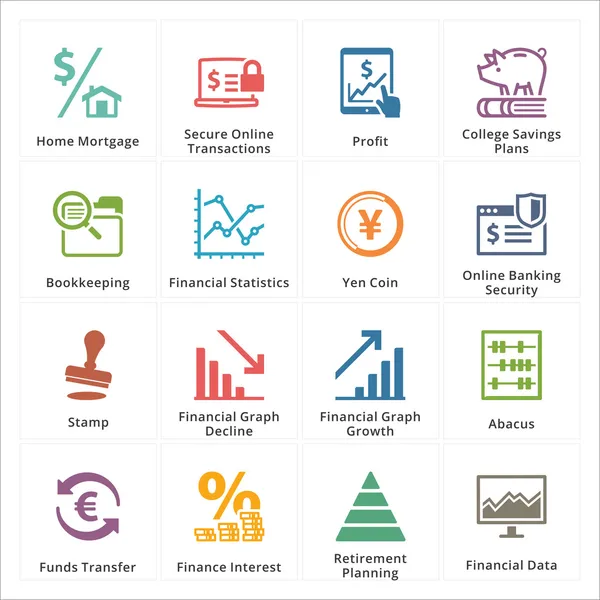 Iconos de finanzas personales y de negocios - Conjunto 3 — Vector de stock