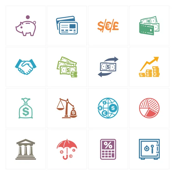 Iconos de Finanzas - Serie de colores Gráficos vectoriales