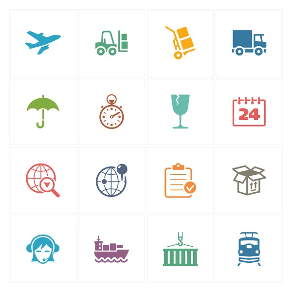 Iconos logísticos - Serie de colores Vectores de stock libres de derechos