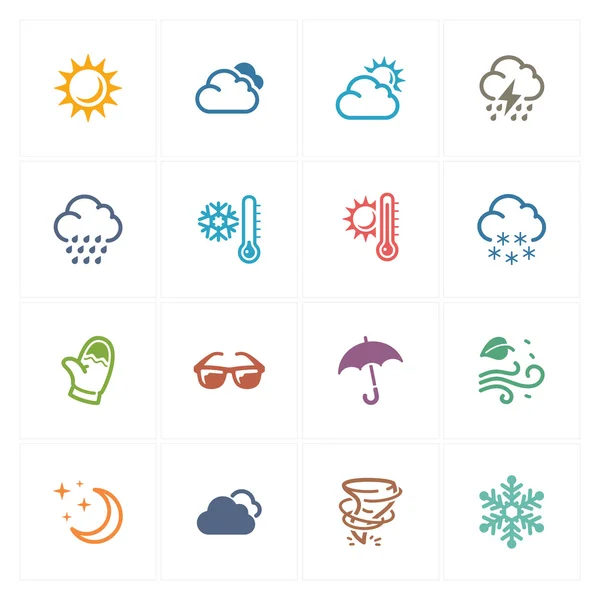 Weather Icons - Colored Series — Stock Illustration Weather Icons - Colored Series Royalty Free Stock Illustrations