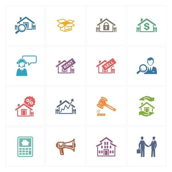 Iconos inmobiliarios - Serie de colores Ilustración de stock