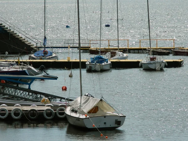 Sailboats at dock — Stock Photo, Image