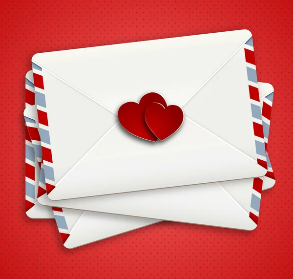 Lettre d'amour dans l'enveloppe du poste aérien — Image vectorielle