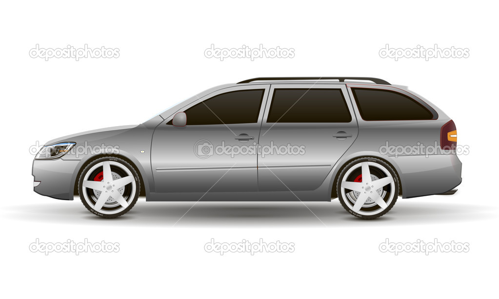 Silvery vector car