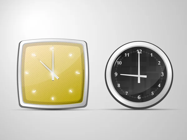 Deux horloges — Image vectorielle