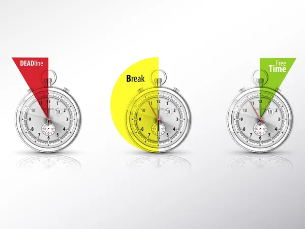 Horloge et heure — Image vectorielle