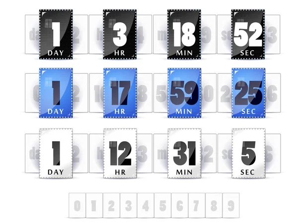 Countdown timer set — Stock vektor